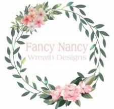 round green leaf with pink text fancy nancy wreath designs